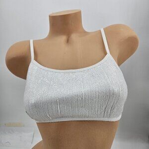 New Chan Luu Sequin Bralette Womens XS White Sports Bra